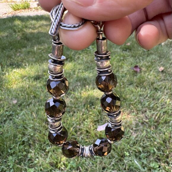 Vintage SILPADA Sterling Silver Faceted Smoky Quartz Bracelet Chunky Beaded RARE - Picture 13 of 16
